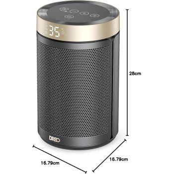 Dreo Calefactor Bajo Consumo Cerámico, con Termostato Portátil, Temporizador 12H, Modo Eco y Ventilador, 1500W PTC Rápido y