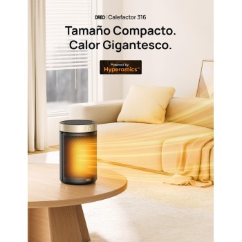 Dreo Calefactor Bajo Consumo Cerámico, con Termostato Portátil, Temporizador 12H, Modo Eco y Ventilador, 1500W PTC Rápido y