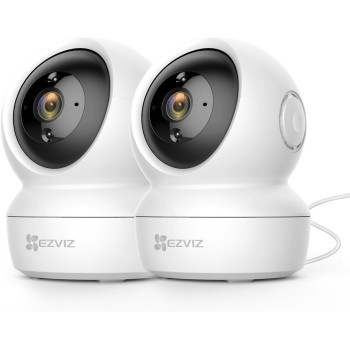 EZVIZ C6N (2-Pack) Cámaras Vigilancia WiFi Interior 360º, 1080P Camara Vigilancia Bebé/Mascotas, Visión Nocturna, Audio