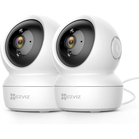 EZVIZ C6N (2-Pack) Cámaras Vigilancia WiFi Interior 360º, 1080P Camara Vigilancia Bebé/Mascotas, Visión Nocturna, Audio
