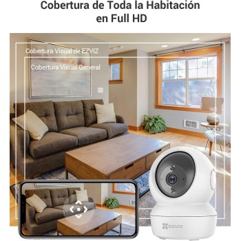 EZVIZ C6N (2-Pack) Cámaras Vigilancia WiFi Interior 360º, 1080P Camara Vigilancia Bebé/Mascotas, Visión Nocturna, Audio