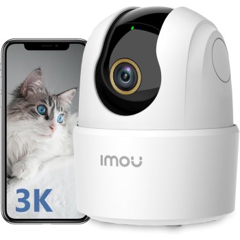 Imou Cámara IP WiFi Interior 2K(3MP) con Detección de Humano, Cámara de Vigilancia WiFi Interior 360° con Sirena, Audio