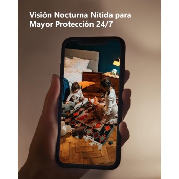 Imou Cámara IP WiFi Interior 2K(3MP) con Detección de Humano, Cámara de Vigilancia WiFi Interior 360° con Sirena, Audio