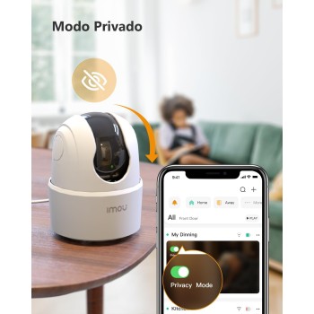 Imou Cámara IP WiFi Interior 2K(3MP) con Detección de Humano, Cámara de Vigilancia WiFi Interior 360° con Sirena, Audio