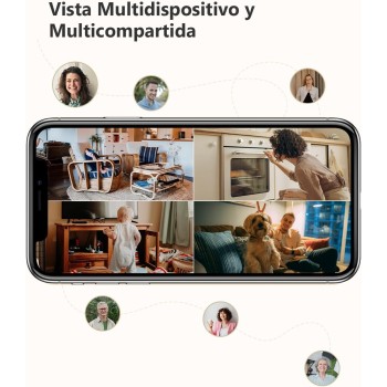 Imou Cámara IP WiFi Interior 2K(3MP) con Detección de Humano, Cámara de Vigilancia WiFi Interior 360° con Sirena, Audio