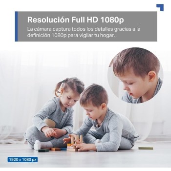 Tapo Cámara de vigilancia WiFi interior 360° 1080p C200C, visión nocturna, notificaciones en tiempo real, detección de personas,