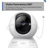 Tapo Cámara de vigilancia WiFi interior 360° 1080p C200C, visión nocturna, notificaciones en tiempo real, detección de personas,