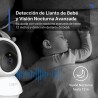 Tapo Cámara de vigilancia WiFi interior 360° 1080p C200C, visión nocturna, notificaciones en tiempo real, detección de personas,