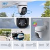 Tapo C51A - Cámara de vigilancia Wi-Fi para Exteriores 360°, visión Nocturna a Todo Color 2k (3 MP), detección Personas con IA