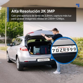 Tapo C51A - Cámara de vigilancia Wi-Fi para Exteriores 360°, visión Nocturna a Todo Color 2k (3 MP), detección Personas con IA