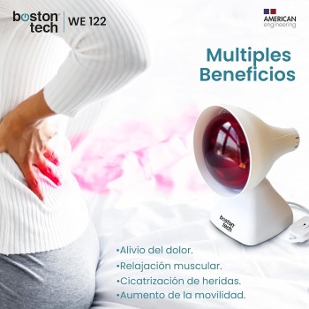 Boston Tech WE122 Lámpara de infrarrojos sobremesa fisioterapia dispositivo Termico potencia 200W alivio dolores y tensiones