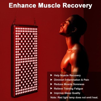 Lámpara Luz Roja, Profey Lámpara Infrarroja Combinación de 660nm y 850nm, Lámpara de Luz Roja de 338 LED con Temporizador, Luz