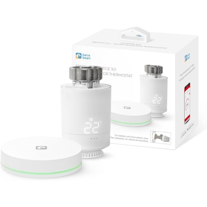 Garza Smart - Termostato Inalámbrico Wifi Inteligente para caldera y calefacción, programable, pantalla táctil, Wifi 2.4GHz,