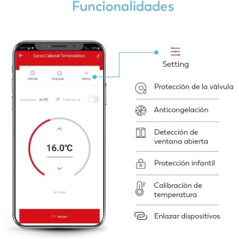 Garza Smart - Termostato Inalámbrico Wifi Inteligente para caldera y calefacción, programable, pantalla táctil, Wifi 2.4GHz,