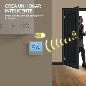 Beok Termostato Calefaccion WiFi para Caldera.Termostato con Alexa Control Vocal termostato Tuya Programable Inalámbrico Digital