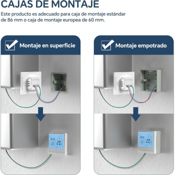 Beok Termostato Calefaccion WiFi para Caldera.Termostato con Alexa Control Vocal termostato Tuya Programable Inalámbrico Digital