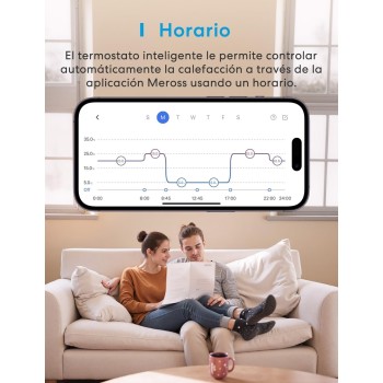 Meross Termostato Calefaccion WiFi Matter, Termostato WiFi Caldera Gas Condensación, Compatible con Alexa, Google Assistant y
