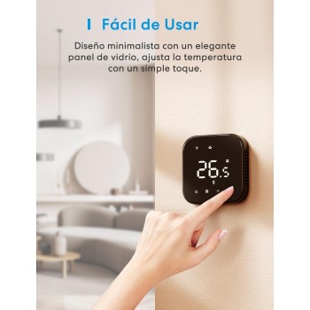 Meross Termostato Calefaccion WiFi Matter, Termostato WiFi Caldera Gas Condensación, Compatible con Alexa, Google Assistant y