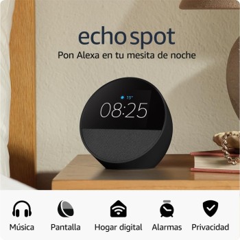 Amazon Echo Spot (última generación) | Despertador inteligente con sonido de calidad y Alexa | Blanco