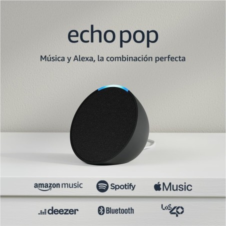 Echo Pop (Última generación) | Altavoz inteligente Bluetooth con Alexa de sonido potente y compacto | Antracita