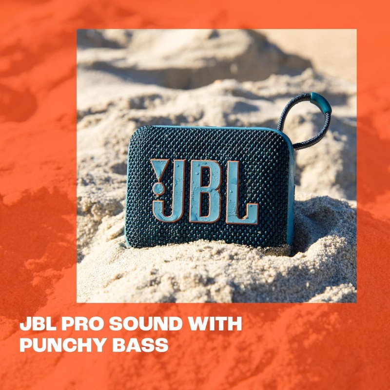 JBL GO 4, Altavoz inalámbrico portátil con Bluetooth, resistente al agua y al polvo IP67, hasta 7h de reproducción más 2h extra