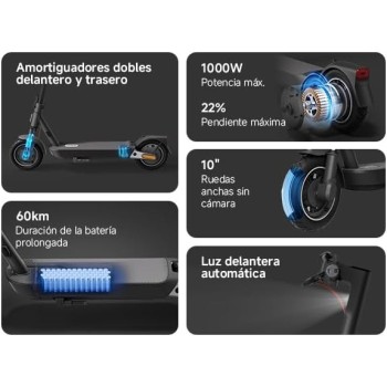 Patinete Electric Xiaomi Scooter 5 Series ES, Potencia Maxima de 1000W-250W, Autonomía 20KM-60KM, Ruedas de 8,5"-10" Certificado