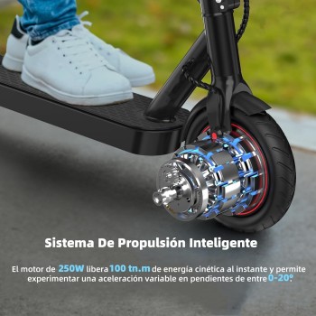 iScooter 8.5" Patinete Electrico Plegable para Adolescentes Y Adultos, 350W Motor, Autonomía 30KM, MAX 25 KM/H, 187.2WH Batería,