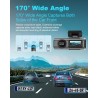 Dash CAM Coche, 4K Dashcam con Tarjeta 64G, Camara Vigilancia Coche Desmontable, Cámara Coche Grabadora, Super Visión, WiFi &