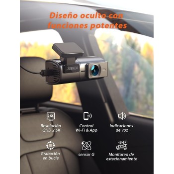 iZEEKER 2.5K Dashcam WiFi Dash Camera para Coches, Mini Cámara para Coche 1440P Front Dashcam con App, Tarjeta 32GB Gratis,