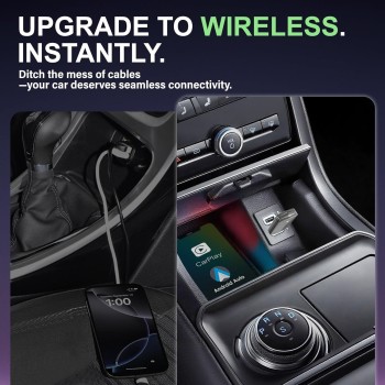 Adaptador CarPlay Inalámbrico – Adaptador Android Auto Inalámbrico, Wi-Fi 5,8GHz Plug & Play, Mini y Estable, iOS 10+/Android