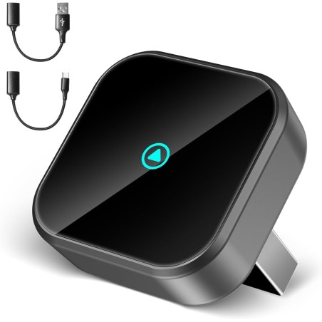 H3 Adaptador CarPlay Inalámbrico para iPhone - Convertidor de Cableado a Inalámbrico, Plug and Play USB-A/Type-C, Compatible con
