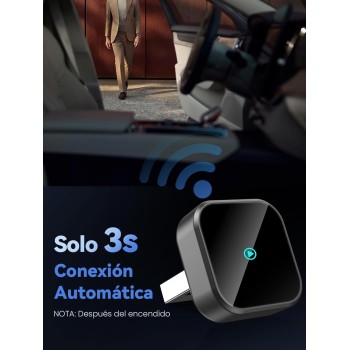 H3 Adaptador CarPlay Inalámbrico para iPhone - Convertidor de Cableado a Inalámbrico, Plug and Play USB-A/Type-C, Compatible con