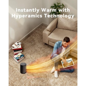 Calefactor Bajo Consumo,1500W PTC Ceramico Radiador Electrico, 4 Modos, Temporizador 8H, Modo ECO, Protección