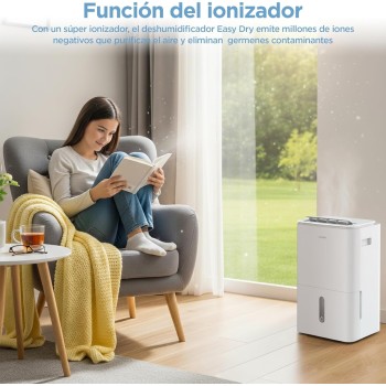 COMFEE' Deshumidificador de Humedad 16L Silencioso | WiFi/App, Modo Secado de Ropa y Auto Antihumedad, Purificador Eléctrico