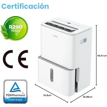 COMFEE' Deshumidificador de Humedad 16L Silencioso | WiFi/App, Modo Secado de Ropa y Auto Antihumedad, Purificador Eléctrico