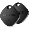 ATUVOS Air Tag Smart Tracker 2 Pack Negro, Buscador de Objetos Bluetooth Funciona con Buscar Apple (Sólo iOS, Android no