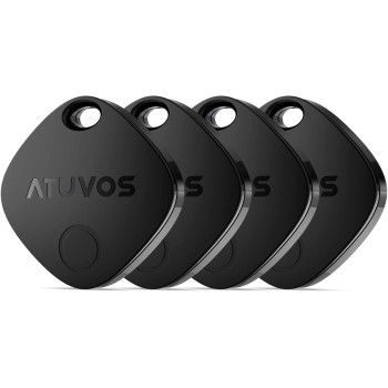 ATUVOS Air Tag Smart Tracker 2 Pack Negro, Buscador de Objetos Bluetooth Funciona con Buscar Apple (Sólo iOS, Android no