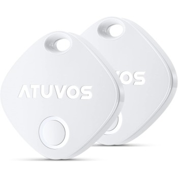 ATUVOS Air Tag Smart Tracker 2 Pack Negro, Buscador de Objetos Bluetooth Funciona con Buscar Apple (Sólo iOS, Android no