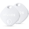 ATUVOS Air Tag Smart Tracker 2 Pack Negro, Buscador de Objetos Bluetooth Funciona con Buscar Apple (Sólo iOS, Android no