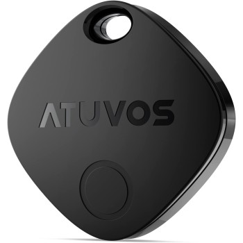 ATUVOS Air Tag Smart Tracker 2 Pack Negro, Buscador de Objetos Bluetooth Funciona con Buscar Apple (Sólo iOS, Android no