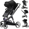 Eléctrico Inteligente Carrito Bebe, Multifuncional Carro Bebe, Cochecito Bebes con Cojín de Asiento Extraíble, Carros Para Bebe