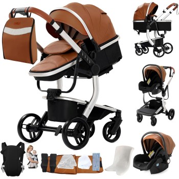 Eléctrico Inteligente Carrito Bebe, Multifuncional Carro Bebe, Cochecito Bebes con Cojín de Asiento Extraíble, Carros Para Bebe