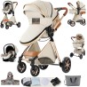 Eléctrico Inteligente Carrito Bebe, Multifuncional Carro Bebe, Cochecito Bebes con Cojín de Asiento Extraíble, Carros Para Bebe