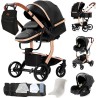 Eléctrico Inteligente Carrito Bebe, Multifuncional Carro Bebe, Cochecito Bebes con Cojín de Asiento Extraíble, Carros Para Bebe