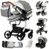 Eléctrico Inteligente Carrito Bebe, Multifuncional Carro Bebe, Cochecito Bebes con Cojín de Asiento Extraíble, Carros Para Bebe