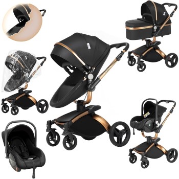 Eléctrico Inteligente Carrito Bebe, Multifuncional Carro Bebe, Cochecito Bebes con Cojín de Asiento Extraíble, Carros Para Bebe