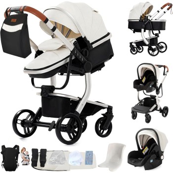 Eléctrico Inteligente Carrito Bebe, Multifuncional Carro Bebe, Cochecito Bebes con Cojín de Asiento Extraíble, Carros Para Bebe