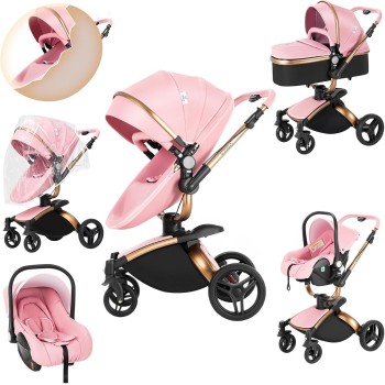 Eléctrico Inteligente Carrito Bebe, Multifuncional Carro Bebe, Cochecito Bebes con Cojín de Asiento Extraíble, Carros Para Bebe