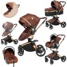 Eléctrico Inteligente Carrito Bebe, Multifuncional Carro Bebe, Cochecito Bebes con Cojín de Asiento Extraíble, Carros Para Bebe
