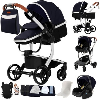 Eléctrico Inteligente Carrito Bebe, Multifuncional Carro Bebe, Cochecito Bebes con Cojín de Asiento Extraíble, Carros Para Bebe